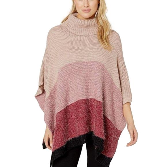 Vince Camuto Sweaters - VINCE Camuto Color Block Chunky Topper | One-Size Poncho